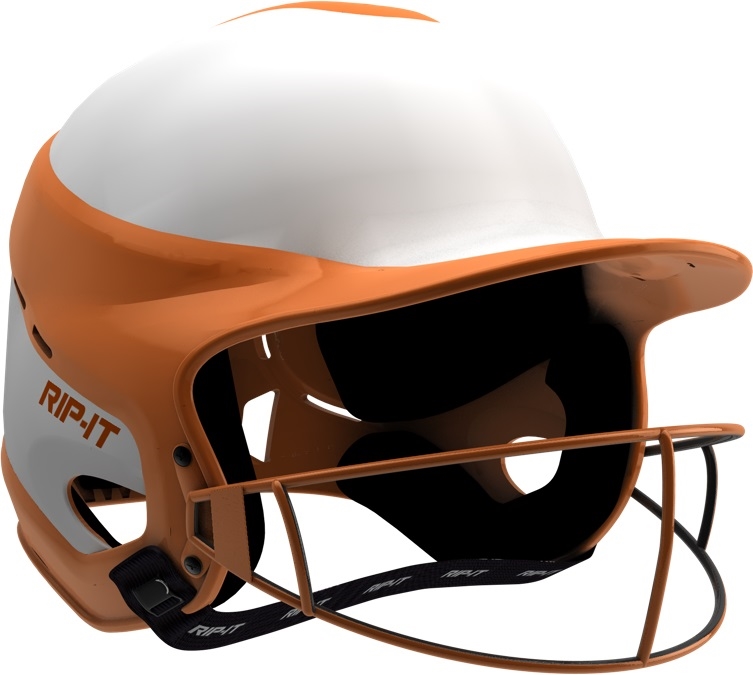 orange softball helmet